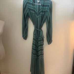 Sundance Rooney Tiered Maxi Dress in Blue/Green Multi Stripe Medium